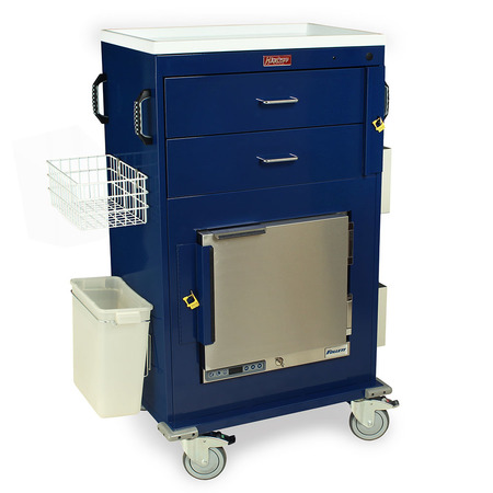 HARLOFF 2 Drawer Malignant Cart w/ 1.0 Cubic Feet Medical Refrigerator MH5216B